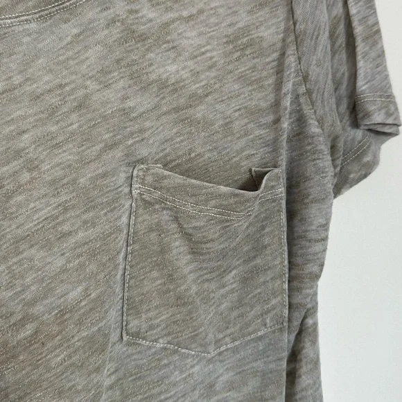 Monrow Textured Relaxed Tee - Light Grey - Picture 4 of 9